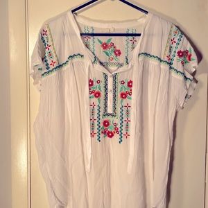 Embroidered Boho Top - XL